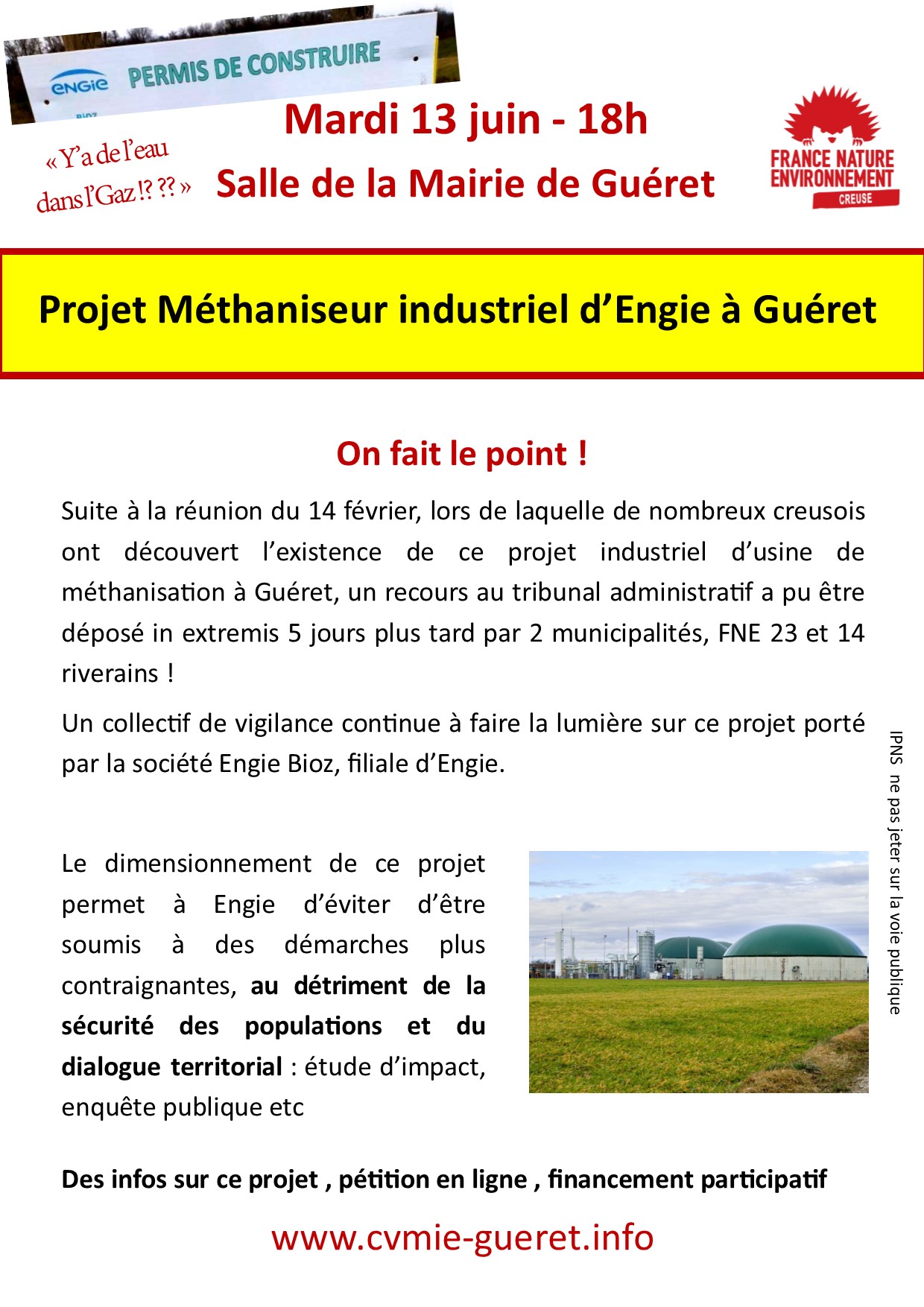 Projet méthaniseur industriel à Guéret