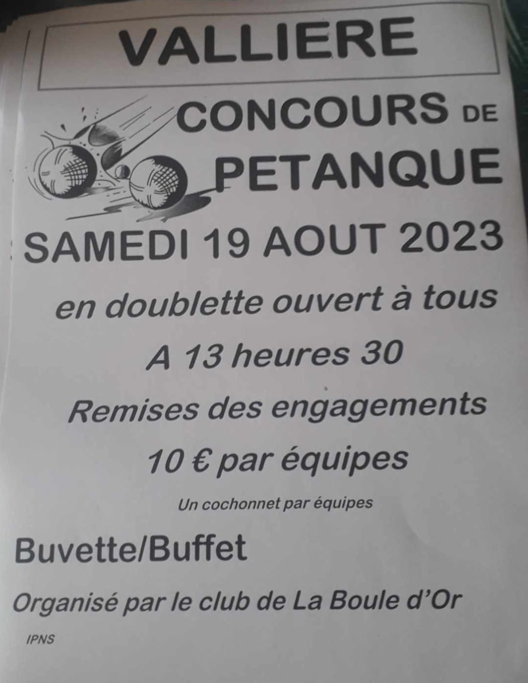 Concours de pétanque